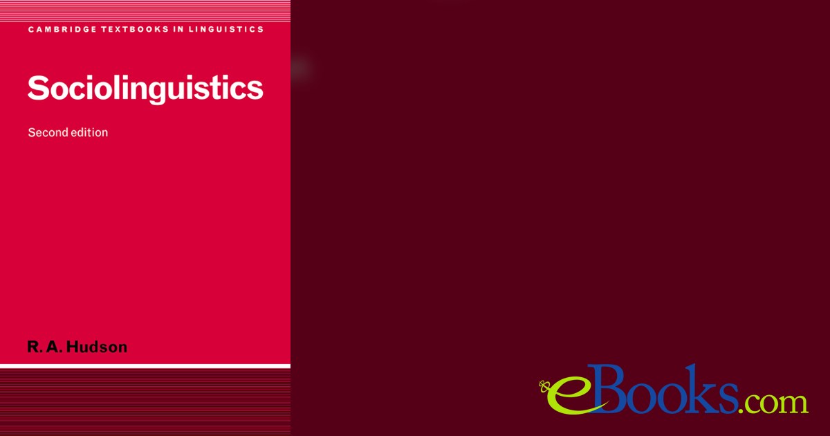 Sociolinguistics (2nd ed.) by R. A. Hudson (ebook)