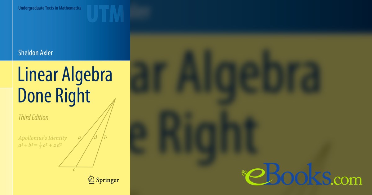 Linear Algebra Done Right (3rd ed.) by Sheldon Axler (ebook)