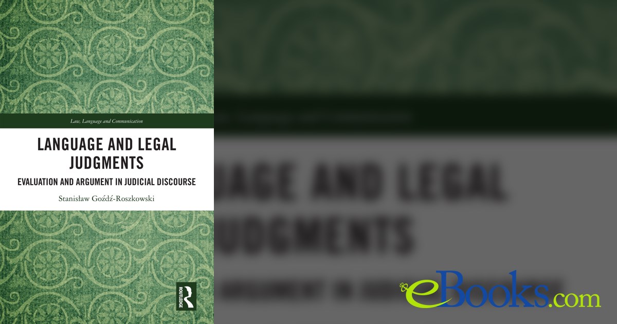 Language and Legal Judgments by Stanisław Goźdź-Roszkowski (ebook)