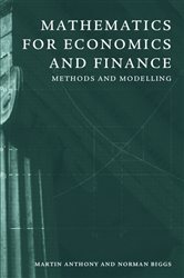 Book cover: Mathematics for Economics and Finance, by Martin Anthony (preview)