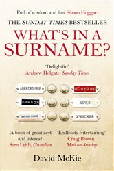 Book cover: What's in a Surname?, by David McKie (preview)