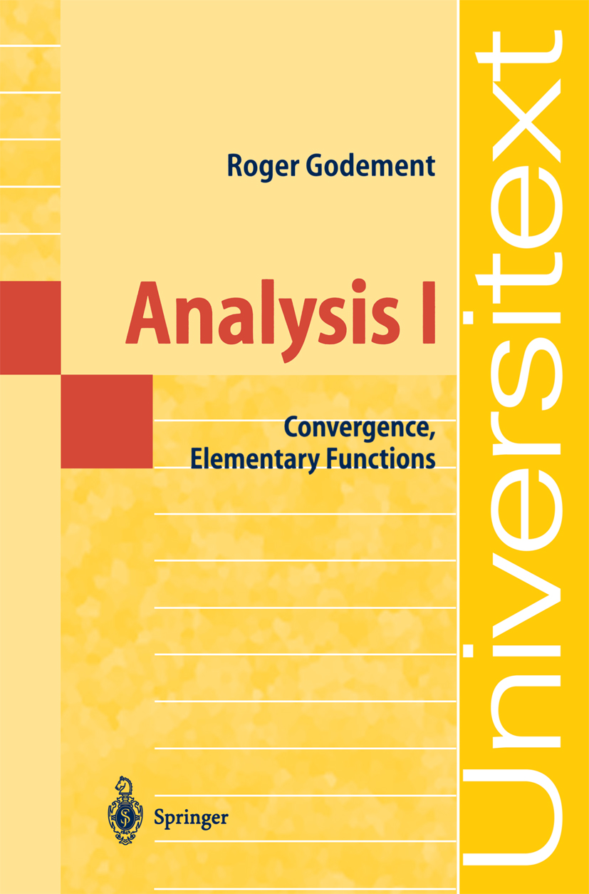 Analysis I By Roger Godement (ebook)