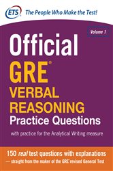 Book cover: Official GRE Verbal Reasoning Practice Questions, by Educational Testing Service (preview)