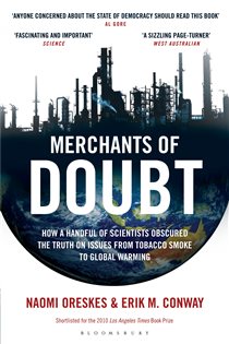 Book cover: Merchants of Doubt, by Naomi Oreskes (preview)