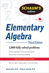 Book cover: Schaum's Outline of Elementary Algebra, 3ed, by Barnett Rich (preview)