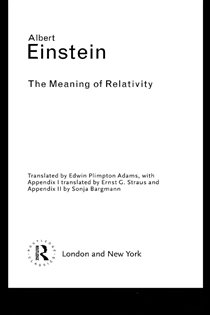 Book cover: The Meaning of Relativity, by Albert Einstein (preview)