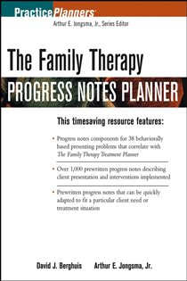 Book cover: The Family Therapy Progress Notes Planner, by Arthur E. Jongsma (preview)