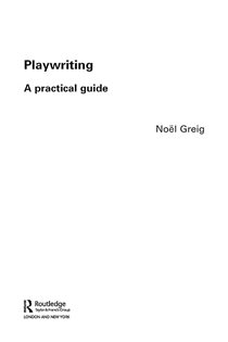 Book cover: Playwriting, by Noël Greig (preview)