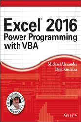 Book cover: Excel 2016 Power Programming with VBA, by Michael Alexander (preview)