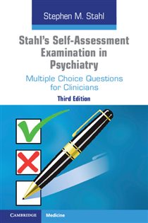 Book cover: Stahl's Self-Assessment Examination in Psychiatry, by Stephen M. Stahl (preview)