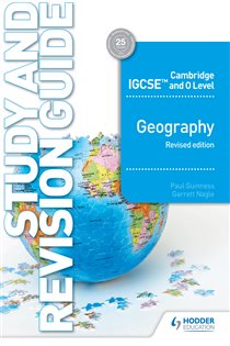 Book cover: Cambridge IGCSE and O Level Geography Study and Revision Guide revised edition, by Paul Guinness (preview)