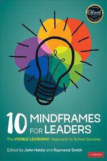 Book cover: 10 Mindframes for Leaders, edited by John Hattie (preview)