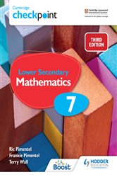 Book cover: Cambridge Checkpoint Lower Secondary Mathematics Student's Book 7, by Frankie Pimentel (preview)