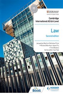 Book cover: Cambridge International AS and A Level Law Second Edition, by Jayne Fry (preview)