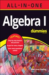 Book cover: Algebra I All-in-One For Dummies, by Mary Jane Sterling (preview)