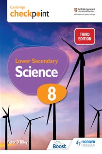 Book cover: Cambridge Checkpoint Lower Secondary Science Student's Book 8, by Peter Riley (preview)