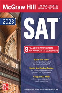 Book cover: McGraw Hill SAT 2023, by Christopher Black (preview)