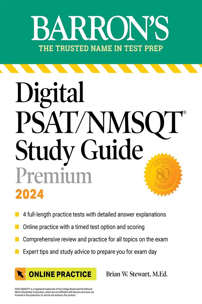 Digital PSAT/NMSQT Study Guide Premium, 2024 4 Practice Tests