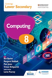 Book cover: Cambridge Lower Secondary Computing 8 Student's Book, by Tristan Kirkpatrick (preview)