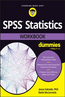 Book cover: SPSS Statistics Workbook For Dummies, by Jesus Salcedo (preview)
