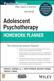 Book cover: Adolescent Psychotherapy Homework Planner, by Arthur E. Jongsma (preview)