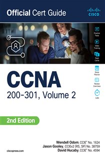 Book cover: CCNA 200-301 Official Cert Guide, Volume 2, by Wendell Odom (preview)