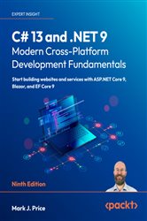 Book cover: C# 13 and .NET 9 – Modern Cross-Platform Development Fundamentals, by Mark  J. Price (preview)