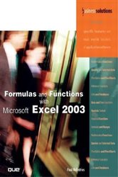 Book cover: Formulas and Functions with Microsoft Excel 2003, by Paul McFedries (preview)