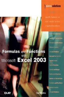 Book cover: Formulas and Functions with Microsoft Excel 2003, by Paul McFedries (preview)