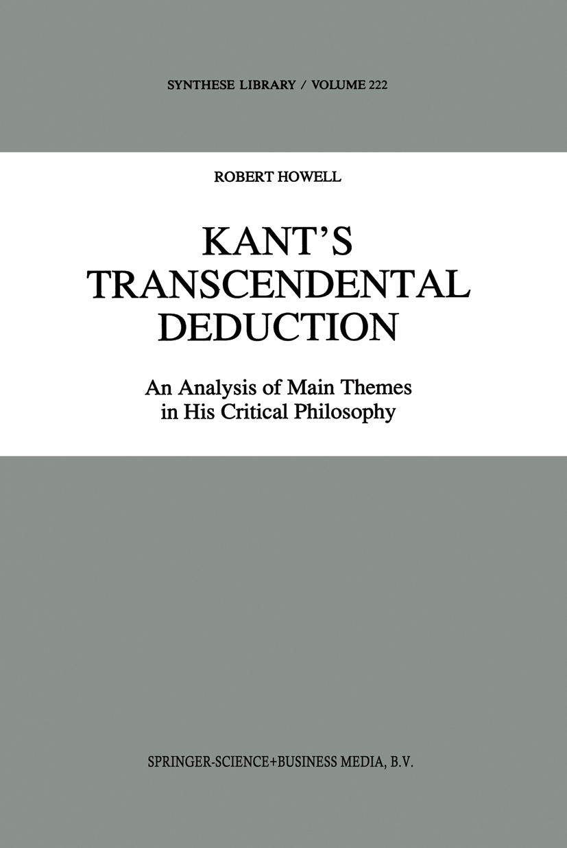 Kant’s Transcendental Deduction By R.C. Howell (ebook)