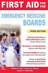 Book cover: First Aid for the Emergency Medicine Boards Third Edition, by Barbara K. Blok (preview)