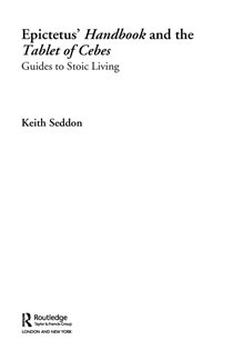 Book cover: Epictetus' Handbook and the Tablet of Cebes, by Keith Seddon (preview)