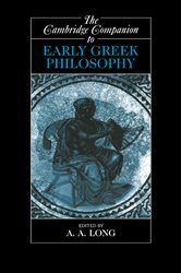 Book cover: The Cambridge Companion to Early Greek Philosophy, edited by A. A. Long (preview)