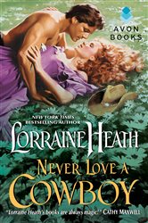 Book cover: Never Love a Cowboy (Book 2 of Rogues in Texas) by Lorraine Heath (preview)
