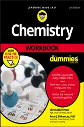 Book cover: Chemistry Workbook For Dummies with Online Practice, by Chris Hren (preview)