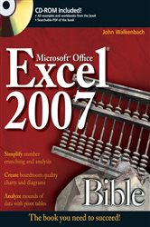Book cover: Excel 2007 Bible, by John Walkenbach (preview)