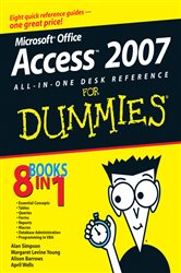 Book cover: Microsoft Office Access 2007 All-in-One Desk Reference For Dummies, by Alan Simpson (preview)