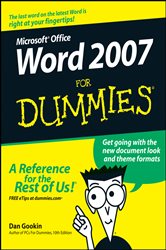 Book cover: Word 2007 For Dummies, by Dan Gookin (preview)