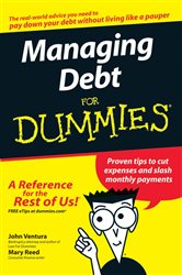 Book cover: Managing Debt For Dummies, by John Ventura (preview)