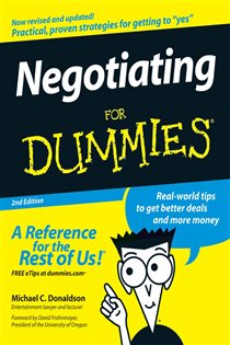 Book cover: Negotiating For Dummies, by Michael C. Donaldson (preview)