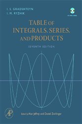 Book cover: Table of Integrals, Series, and Products, edited by Daniel Zwillinger (preview)