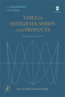 Book cover: Table of Integrals, Series, and Products, edited by Daniel Zwillinger (preview)