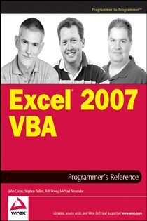 Book cover: Excel 2007 VBA Programmer's Reference, by John Green (preview)