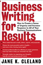 Book cover: Business Writing for Results, by Jane K. Cleland (preview)