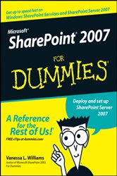 Book cover: Microsoft SharePoint 2007 For Dummies, by Vanessa L. Williams (preview)