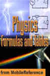 Book cover: Physics Formulas and Tables, by MobileReference (preview)
