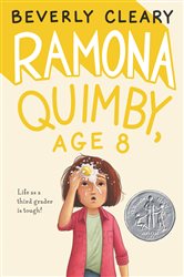 Book cover: Ramona Quimby, Age 8 (Book 6 of Ramona) by Beverly Cleary (preview)
