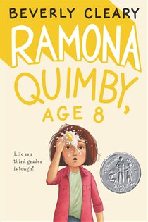 Book cover: Ramona Quimby, Age 8 (Book 6 of Ramona) by Beverly Cleary (preview)