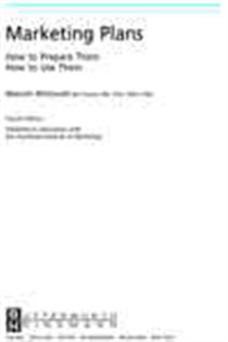 Book cover: Marketing Plans, by Malcolm McDonald (preview)