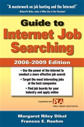 Book cover: Guide to Internet Job Searching 2008-2009, by Margaret Riley Dikel (preview)